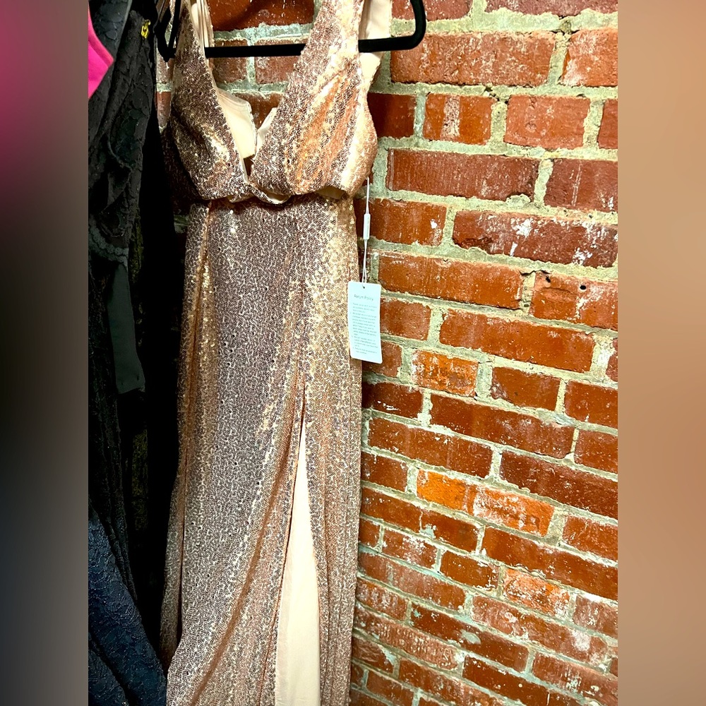 OhBridal Rose Gold Sequin A-Line Dress